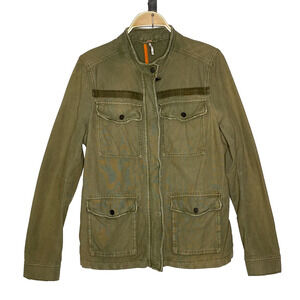 Free‎ People Rumpled Distressed Military Utility Jacket Size M